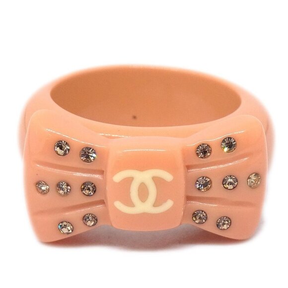 Chanel Ring Pink Acrylic Rhinestone - Picture 1 of 9